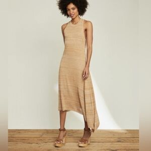 VERONICA BEARD Raeena Knit Dress M  Gold Multi Open Back Asymmetrical